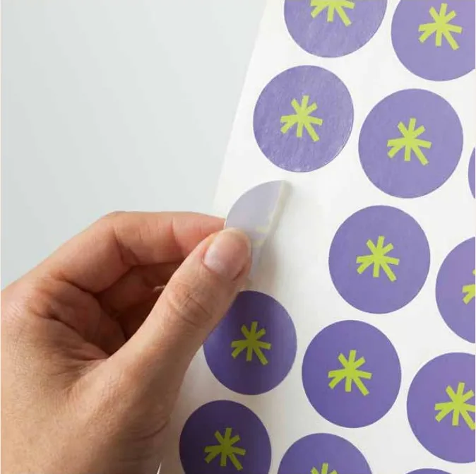 Sheet of purple asterisk stickers